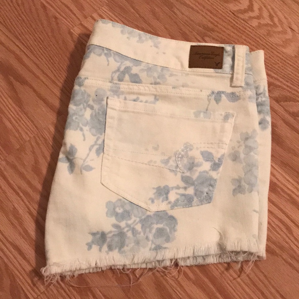 AE Floral Denim Shorts